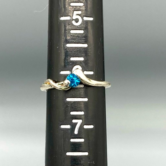 Aqua Solitaire Ring - Picture 3 of 3